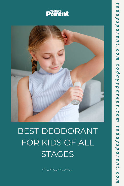 young girl in blue top putting on deodorant Kids Deodorant, Best Deodorant, Underarm Odor, Homemade Deodorant, Sweat Gland, Antiperspirant Deodorant, Deodorant Spray, Best Fragrances, Body Odor