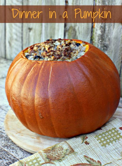 Dinner In A Pumpkin, Pumpkin Recipes Dinner, Yummy Fall Recipes, Pumpkin Recipe, Peanut Butter Pumpkin, Halloween Dinner, Fall Food, Pumpkin Soup, Find Recipes