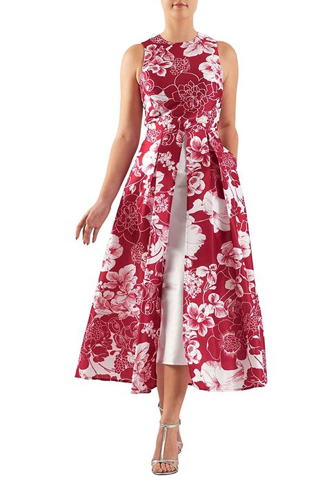 Vintage 50s Dresses: 8 Classic Retro Styles eShakti Womens Floral print dupioni inset front dress $66.95 AT vintagedancer.com 1950s Fashion Dresses, 1960s Dresses, Island Fashion, Vintage Dresses 50s, Dresses Women, Custom Dresses, Fit And Flare Dress, Dress Patterns, Pretty Dresses