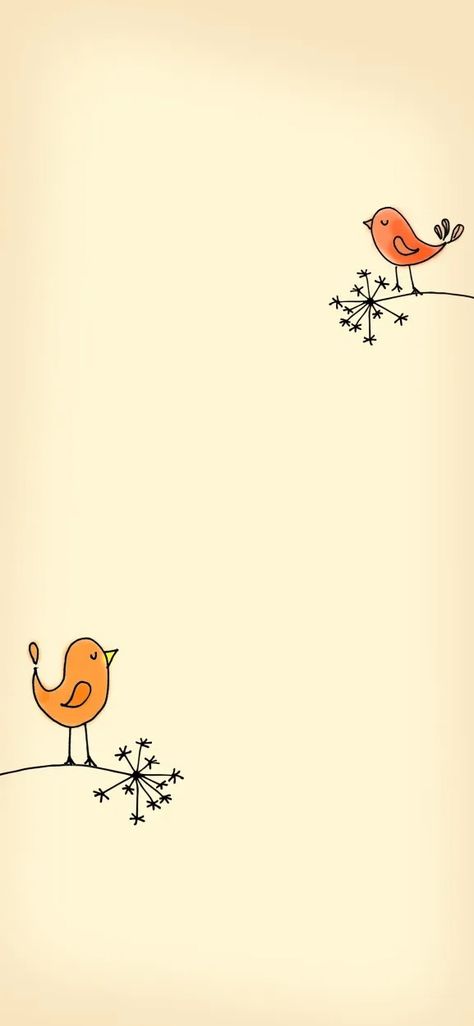 Unique Hand-Drawn Bird Smartphone Wallpapers Tulip Season, Hand Drawn Leaves, Creative Playground, Brush Background, Smartphone Wallpaper, Backgrounds Free, Delicate Details, Screen Wallpaper, Floral Wallpaper