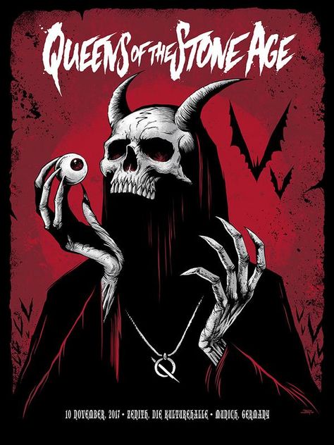 Brandon Heart, Queens of the Stone Age, Screenprint, Unknown, 2019 Rock Poster Art, Music Concert Posters, Rock Band Posters, Queens Of The Stone Age, Arte Punk, Poster Photography, Music Festival Poster, Festival Poster, Music Artwork