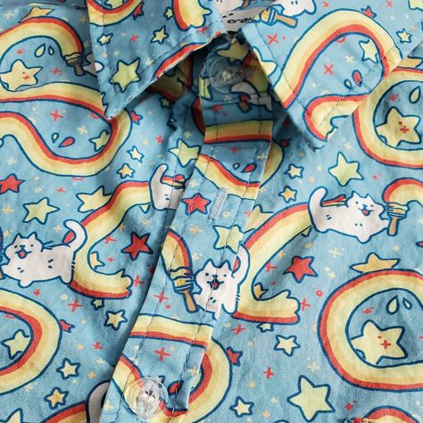 Clothing | crowlines Colorful Button Up, Patterned Button Up, Cute Button Up Shirts, Patterned Button Up Shirts, Silly Clothes, Swaggy Outfits, How To Measure, Character Outfits, Button Up Shirt