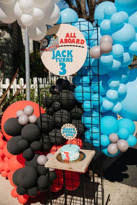 Thomas and Friends Birthday Party Ideas #birthday Thomas And Friends Birthday Theme, Thomas & Friends Party Ideas, Thomas Party Ideas, Thomas Birthday Party Ideas, Thomas And Friends Birthday Party, Birthday Reference, Friends Birthday Party Ideas, Thomas And Friends Birthday, Train Birthday Party Decorations