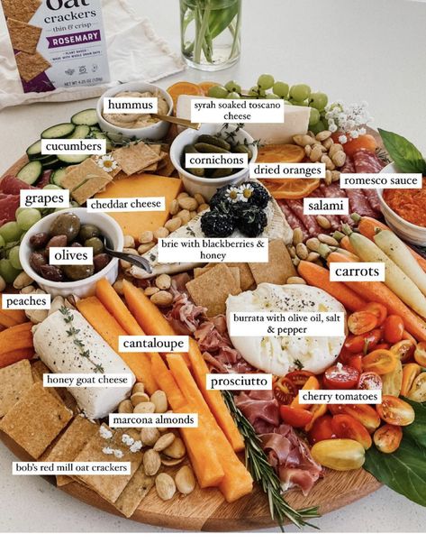 Oat Crackers, Honey Carrots, Charcuterie Board Meats, Romesco Sauce, Snack Platter, Dried Oranges, Charcuterie Inspiration, Party Food Platters, Charcuterie And Cheese Board