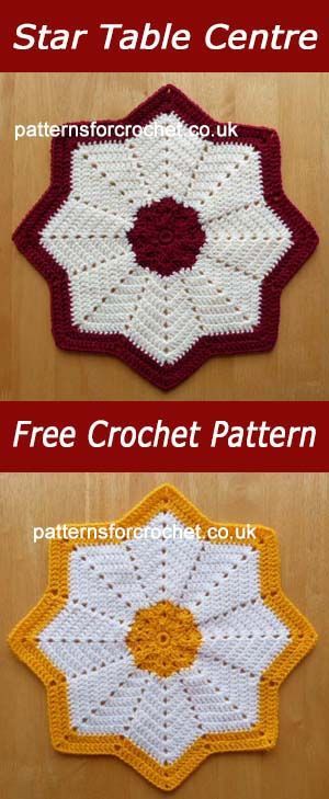 Star table center | free crochet pattern | #crochet Crochet Blanket Round, Crochet Coasters Free Pattern, Crochet Hot Pads, Crochet Placemats, Crocheted Patterns, Crochet Dishcloth, Crochet Table, Crochet Potholders, Crochet Dishcloths