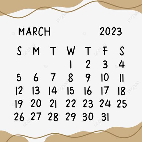 March Calendar 2023 Aesthetic, March 2023 Calendar Printable, Calendar March 2023, 23 Calendar, 2023 Calendar Aesthetic, March 2023 Calendar, Wedding Album Cover Design, Calendar Png, Simple Calendar