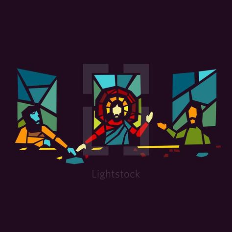 Modern Stained Glass, The Last Supper, Last Supper, Videos Design, Design Element, Design Elements, Stained Glass, Create Yourself, Stock Photos