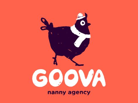 Goova dribble Nanny Illustration, Chicken Illustration Design, Motion Logo Design, Chicken Animation, Animal Branding, Sticker Typography, Chicken Icon, Nanny Agency, Great Logo Design