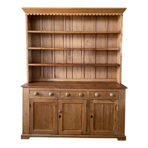 Early 20th Century Antique Pine Hutch | Chairish Dining Room With Hutch, Pine Hutch, Antique Pine Furniture, Witch Hut, Vintage Hutch, Antique Hutch, Shop Storage Cabinets, Pine Furniture, Shop Storage