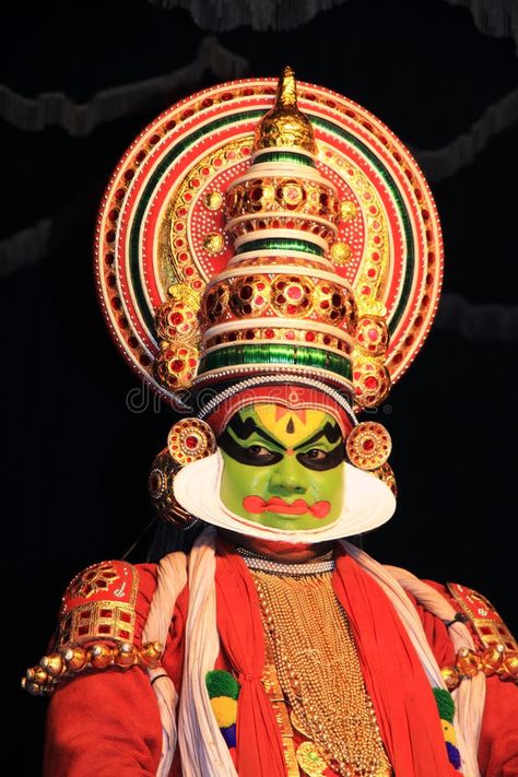 Kathakali character stock photo Kadakali Painting, Kathakali Face Drawing Outline, Kathakali Face, Artwork Reference, Fabric Crafts Diy, Kerala Mural Painting, Pantomime, Indian Folk Art, Mural Painting