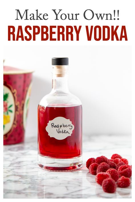 Raspberry Vodka - make your own fruit vodka!!  This raspberry vodka is ready in only two weeks and tastes amazing!  Makes you cocktails a pretty pink color! Infused Vodka Recipes, Raspberry Vodka Drinks, Winter Vodka Cocktails, Fruit Infused Vodka, Best Martini Recipes, Homemade Liqueur, Smirnoff Raspberry, Vodka Mojito, Liqueur Recipes