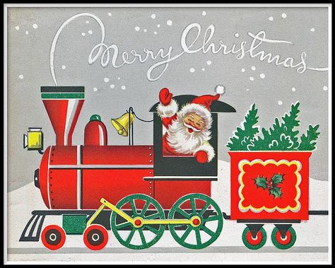 Smoke Font! by contrarymary, via Flickr Holiday Postcard, Holiday Poster, Christmas Graphics, Christmas Train, Stitch Christmas, Images Vintage, Old Fashioned Christmas, Holiday Postcards, Christmas Scenes