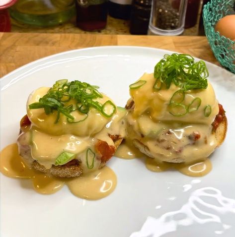 Eggs Benedict with Brown Butter Hollandaise Brown Butter Hollandaise Sauce, Sourdough English Muffins, Traditional Breakfast, Leftover Rotisserie Chicken, Hollandaise Sauce, Fresh Avocado, Browned Butter, Brunch Dishes, Egg Yolks