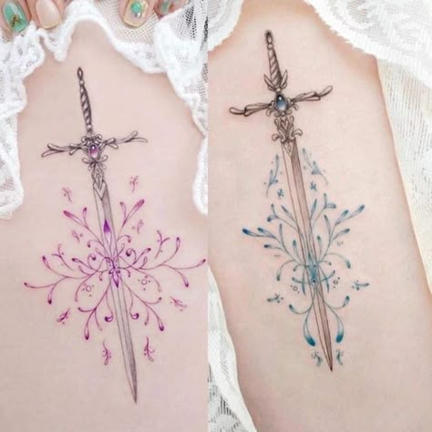 High Fantasy Tattoo, Unique Pretty Tattoos Beautiful, Tato Phoenix, Tato Henna, Korean Tattoos, Fantasy Tattoos, Inspiration Tattoos, Dainty Tattoos, Elegant Tattoos