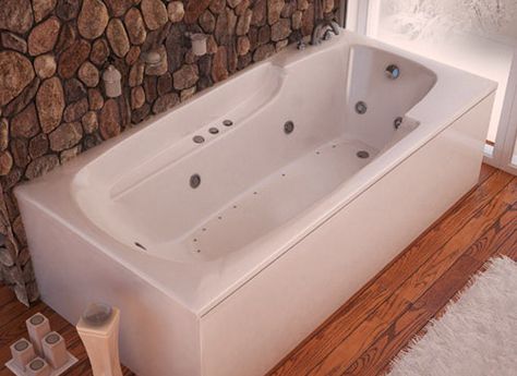 eros76 Jetted Tub Shower Combo, American Bathroom, Drop In Tub, Drop In Bathtub, Jetted Bath Tubs, Floor Pattern, Corner Tub, Bathtub Design, Whirlpool Tub