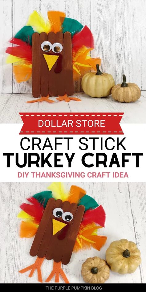 This Craft Stick Turkey Craft is an inexpensive and fun Thanksgiving activity for kids. Using a few simple craft supplies, you can turn plain popsicle sticks into a colorful flock of turkeys! Popsicle Thanksgiving Craft, Thanksgiving Crafts With Popsicle Sticks For Kids, Craft Stick Turkey, Thanksgiving Crafts Popsicle Sticks, Thanksgiving Crafts With Popsicle Sticks, Popsicle Stick Turkey Craft, Turkey Popsicle Stick Craft, Popsicle Stick Crafts Thanksgiving, Thanksgiving Popsicle Stick Crafts