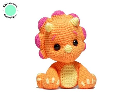 Crochet Triceratops PATTERN Amigurumi Dinosaur Pattern PDF | Etsy New Zealand Crochet Triceratops, Dragon Dinosaur, Amigurumi Dinosaur, Dinosaur Crochet, Crochet Dinosaur Patterns, Crochet Dragon Pattern, Crochet Dinosaur, Crochet Dragon, Dinosaur Pattern