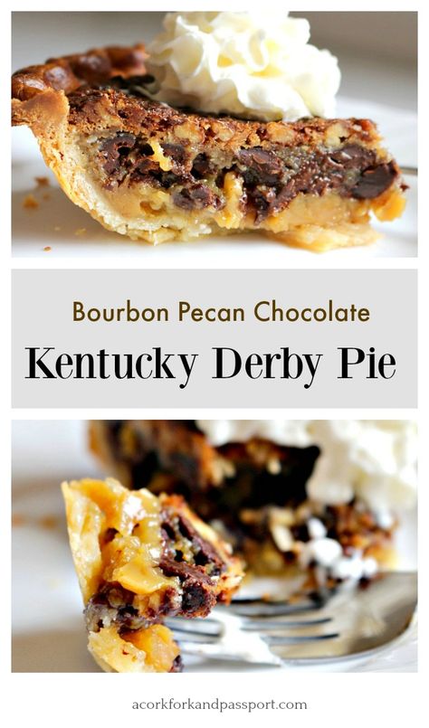 A delicious bourbon-soaked pie with pecans, chocolate, and coconut, perfect for Kentucky Derby weekend and all year! Steeplechase Pie, Kentucky Pie, Derby Pie Recipe Easy, Kentucky Bourbon Pie, Kentucky Derby Pie Recipe, Derby Pie Recipe, Bourbon Pie, Derby Recipe, Kentucky Derby Pie