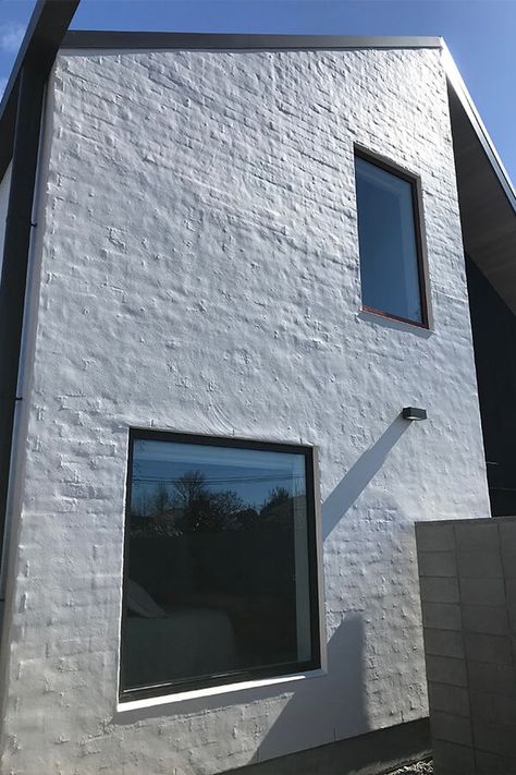 Painter & Render Bricks Range Bagged Render House, Rendered Brick Exterior, Bagging Brick Exterior, Bagged Render, Brick And Render Exterior, Bagged Brickwork, Bagged Brick Exterior, Bagged Brick, Built In Cupboards Bedroom