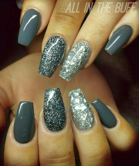 Silver, platinum, pewter, gray Aumbre Nails, Pewter Nails, Umbre Nails, Swan Nails, Crazy Acrylic Nails, Nails Grey, Prom Nails Red, Prom Nails Silver, Grey Nail Designs