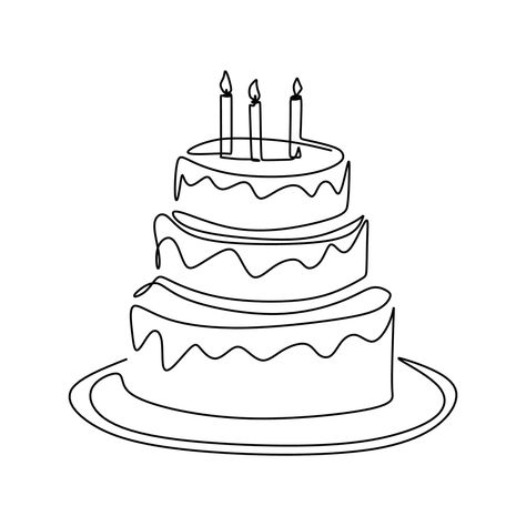 Drawing Of Birthday Cake, Birthday Cake Illustration, Cake Icon, Candle Drawing, Candles Birthday, Cake Vector, Cake Drawing, Cake Illustration, Birthday Illustration