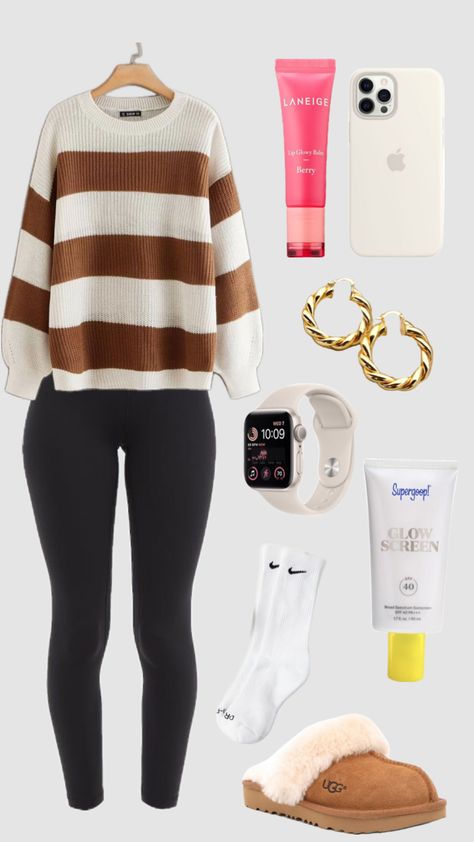 Laneige Lip Gloss, Nike Socks Outfit, Twisted Earrings, Comfy Outfits Winter, Laneige Lip, Sock Outfits, Socks Shoes, Nike Socks, Casual Preppy Outfits