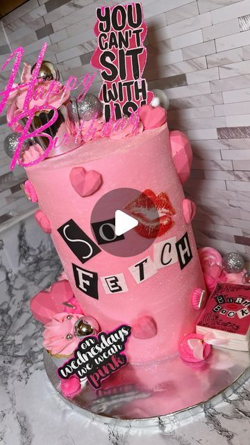 Tamarra Bryant on Instagram: "That’s so fetch 💁🏽‍♀️💖 #meangirls #cakedecorating #cakesofinstagram #smallbusiness #glitter" 15th Birthday Cake Ideas Girl, Burn Book Birthday Party, Burn Book Cake Ideas, Burn Book Cake, Burn Book Party Theme, Mean Girls Cake Ideas, Mean Girls Cake, Mean Girls Birthday Cake, Mean Girls Bday Theme