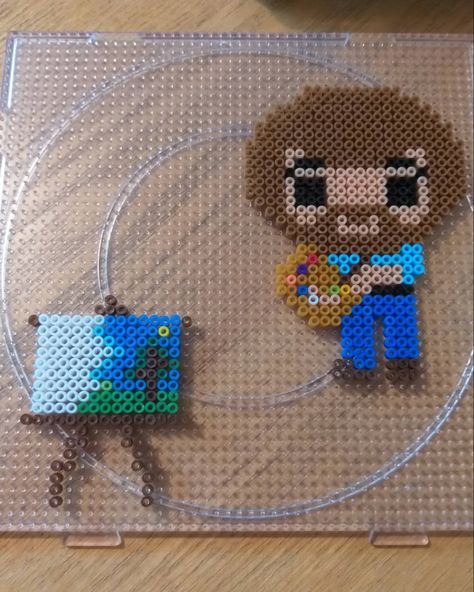 Bob Ross Perler Beads, Perler Mini Bead Patterns, Meaty Beads, Hammer Beads, Fused Beads, Bead Templates, Hamma Beads Ideas, Easy Perler Bead Patterns, Melty Bead Patterns