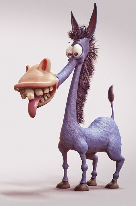 Funny donkey character design and illustration 3d Karakter, Animal Caricature, Funny Character, Funny Drawings, Donkeys, Cartoon Character Design, Illustration Character Design, Caricatures, Funny Art