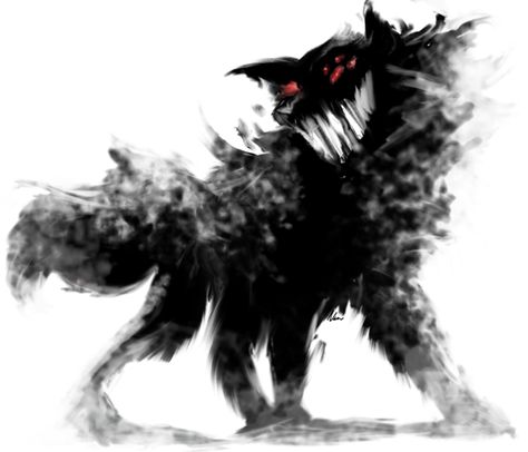 Shadow Wolf Shadow Dog Art, Black Shuck, Autumn Court, Shadow Dog, Shadow Creatures, Shadow Monster, Demon Wolf, Shadow Wolf, Werewolf Art