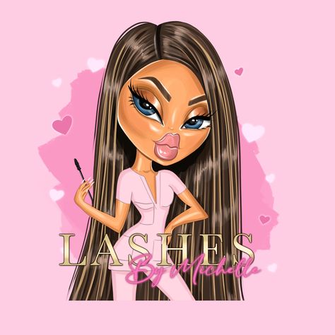 Portrait cartoon logo Lashes Cartoon, Bratz Doll Logo, Bratz Logo, Logo Lashes, Bratz Logo Aesthetic Wallpaper, Bratz Lashes, Bratz Eyelashes, Lash Extensions Cartoon, Lashes Cartoon Logo