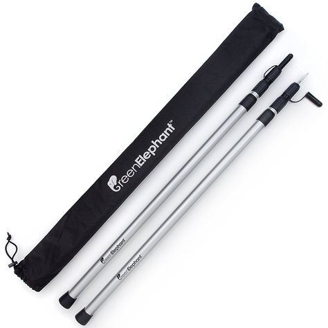 Amazon.com : Adjustable Telescoping Aluminum Tarp and Tent Poles - Portable Camping, Hiking & Backpacking Accessory - Set of 2 Rods with Carry Bag - Strong, Lightweight, Corrosion Resistant - Fits All Grommets : Sports & Outdoors Tarp Poles, Car Tent Camping, Stealth Camping, Camping Tarp, Diy Tent, Green Elephant, Car Tent, Lightweight Tent, Tent Tarp