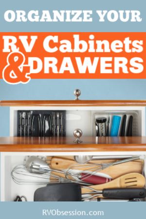 Organizing your RV kitchen cabinets and drawers is a breeze with these clever storage and organization ideas. #RVktichen #RVorganization #RVstoragesolutions Camper Drawer Organization, Kitchen Drawers Organization, Rv Kitchen Cabinets, Camper Organization Rv Living, Rv Storage Organization, Kitchen Cabinets And Drawers, Cutlery Drawer Organization, Camper Organization Travel Trailers, Rv Storage Solutions