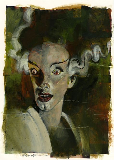 Dave Mckean, Frankenstein Art, Bride Of Frankenstein, Arte Inspo, Comic Book Artists, British Artist, Caricatures, Comic Artist, Horror Art