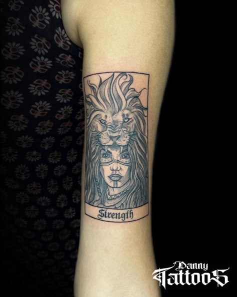 #tarotcardtattoo #strengthtattoo #tattoo #tattooideas Strength Card Tattoo, Leo Tarot Card Tattoo, Strength Tarot Card Tattoo, Strength Tarot Card, Leo Tarot, Strength Tarot, Tarot Card Tattoo, Nurse Tattoo, Tarot Tattoo