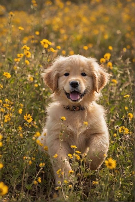 Fluffy Golden Retriever Puppy, Golden Retriever Puppy Photography, Fluffy Golden Retriever, Cute Puppies Golden Retriever, Golden Retriever Wallpaper, Photo Theme, Puppy Playing, Golden Retriever Baby, Chien Golden Retriever