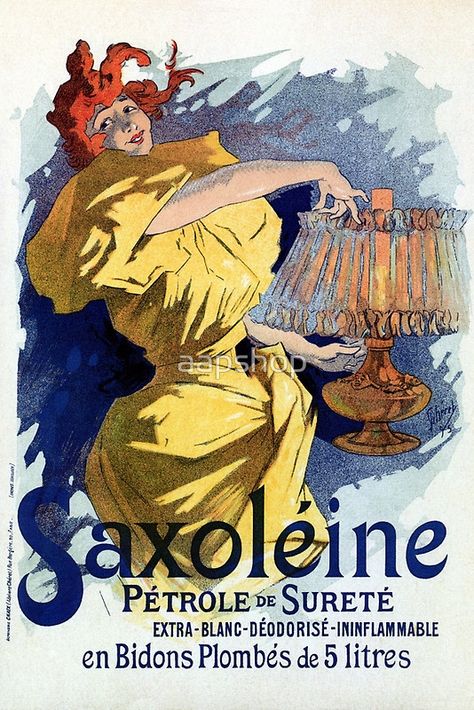 French kerosene lamp oil advert by Cheret, vintage Jules Cheret, Embossed Seal, Alphonse Mucha, Modern Poster, Advertising Poster, History Design, Photo Print, Retro Poster, Vintage Posters