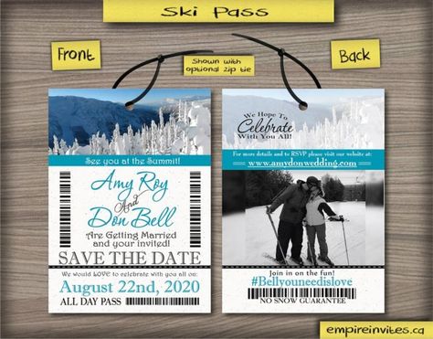 Lift Ticket Save The Date, Ski Wedding Invitations, Ticket Save The Date, Snowboard Wedding, Save The Date Wedding Invitations, Ski Wedding, Ticket Wedding Invitations, Ski Party, Drinks Sign