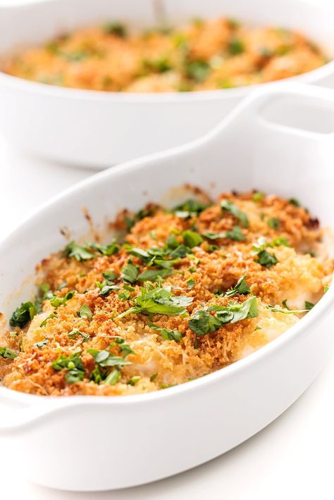 New England Baked Scallops with Panko - The Lemon Bowl® Parmesan Baked Scallops, Baked Bay Scallop Recipes, Baked Scallops Bread Crumbs, Bay Scallop Recipes Easy, Baked Bay Scallops, Oven Baked Scallops, Baked Scallop Recipes, Bay Scallops Recipe, Crusted White Fish