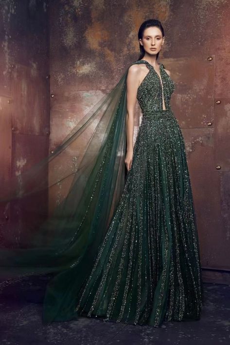 Ziad Nakad, Halter Evening Dress, Green Wedding Dresses, Collection Couture, Wedding Dress Trends, Fantasy Dress, Gala Dresses, Evening Dresses Elegant, Looks Chic