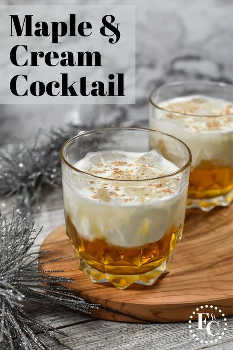 Bourbon Cream Cocktail, Bourbon Drinks Recipes, Maple Cocktail, Autumn Cocktail, Bourbon Cocktail Recipe, Bourbon Cream, Bourbon Recipes, Bourbon Cocktail, Maple Bourbon