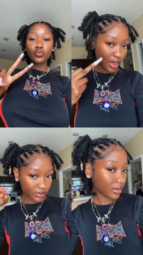 Short Locs Hairstyles, Dreadlock Styles, Loc Journey, Hair Locks, Girls Hairstyles Braids, Natural Hair Styles Easy, Dope Hairstyles, Dreadlock Hairstyles, Locs Hairstyles