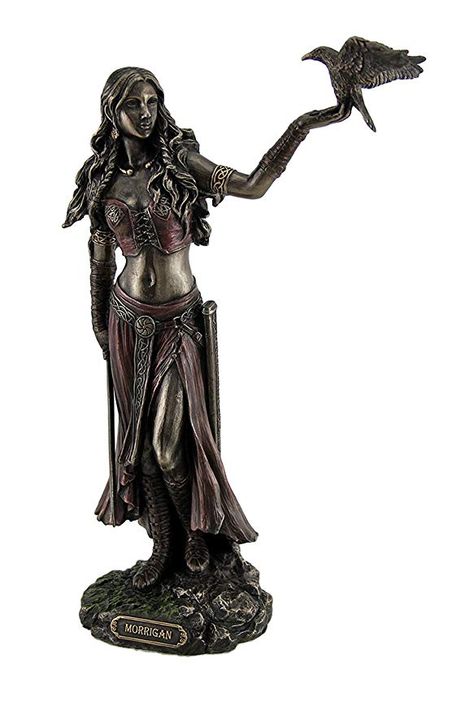 AmazonSmile: Resin Statues Morrigan The Celtic Goddess of Battle W/Crow & Sword Bronze Finish Statue 6.5 X 10.25 X 3 Inches Bronze: Home & Kitchen Celtic Dress, Irish Mythology, Goddess Sculpture, Celtic Goddess, Crows Ravens, Goddess Statue, Celtic Symbols, Resin Sculpture, Bronze Statue