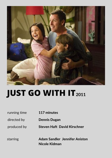 Minimalist poster || Just go with it It Minimalist Poster, Adam Sandler Jennifer Aniston, Just Go With It, It Poster, Dorm Posters, Adam Sandler, Nicole Kidman, Jennifer Aniston, Minimalist Poster