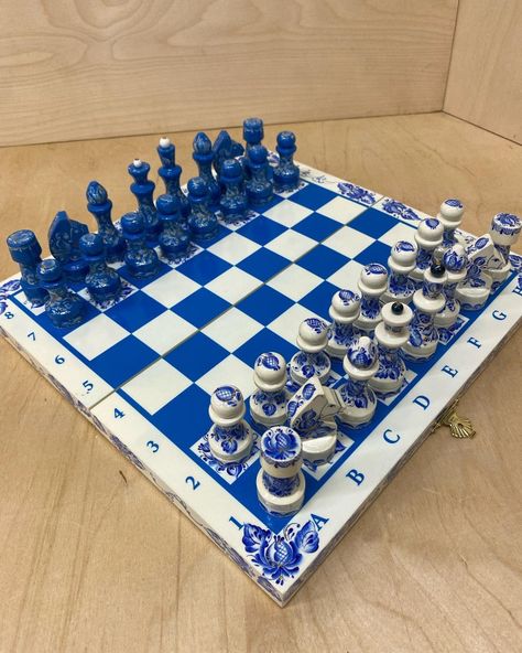 Blue Chess Aesthetic, Tile Chess Board, Colorful Chess Board, Chess Pieces Aesthetic, Chess Wallpaper, Artistic Chess Pieces, Board Ideas, Chess Board, 3d Print