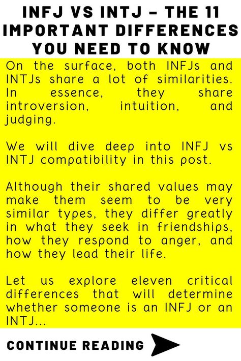 INFJ vs INTJ – The 11 Important Differences You Need to Know Infj 9w1, Intj Vs Infj Personality, Intj Infj, Infj And Intj, Infj Intj, Intj Vs Infj, Infj Intuition, Infj Vs Other Personalities, Intj And Infj Relationships