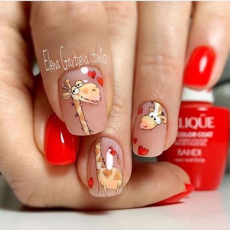 Yalda Nail Design, Animal Nail Designs, Animal Nail Art, Nail Drawing, Fall Nail Art Designs, Gel Nails Diy, Work Nails, Animal Nails, Nail Art Ombre