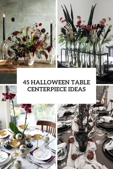 halloween table centerpiece ideas Halloween Table Decorations Centerpieces, Diy Centrepieces, Elegant Wedding Centerpieces, Wedding Centerpieces Ideas, Interesting Living Room, Dinner Tablescape, Halloween Table Centerpieces, Table Centerpiece Flower, Creative Centerpieces