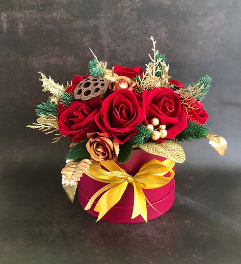 Excited to share this item from my #etsy shop: Christmas Faux Flower Arrangement, Traditional Red and Gold Festive Table Decoration, Artificial Rose Christmas Arrangement, Christmas Gift Natural Christmas Wreaths, Outdoor Christmas Wreaths, Rosé Christmas, Faux Flower Arrangements, Artificial Flower Bouquet, Artificial Rose, Natural Christmas, Christmas Arrangements, Early Christmas Shopping