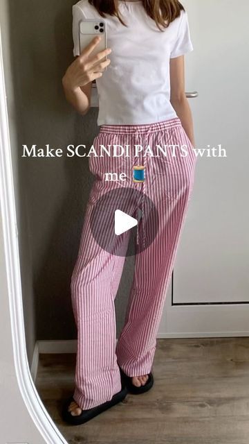 Simple Pant Pattern, Sewing Patterns Pants Women, Sew Without Pattern, Cotton Pants Sewing Pattern, How To Sew Linen Pants, Scandinavian Sewing Patterns, Scandi Pants Pattern, Scandi Pants Outfit, Sewing Linen Pants